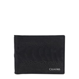 Cuadra Billetera Para Caballero En Piel Genuina de Pata de Avestruz Negro BC007PA