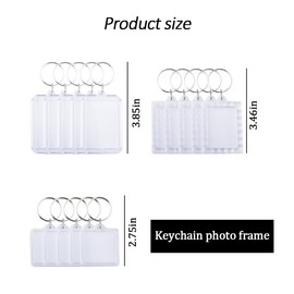 Photo Keychain Picture Frame Keychains Bulk Acrylic Photo Frame Keychain Rectangle Square Picture Keychain for Him Her Family Christmas Xmas Gift Keychain Christmas Ornament Mini Photo Keyring 15 Pcs