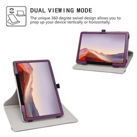 JRTAL Compatible with TCL Tab Pro 5G TCL Rotating Case,360 Degree Rotation Stand Premium PU Leather Cover for 10.36" TCL Tab Pro 5G TCL-9198S Tablet(Not fit TCL Tab 8 TCL-9038s),Purple
