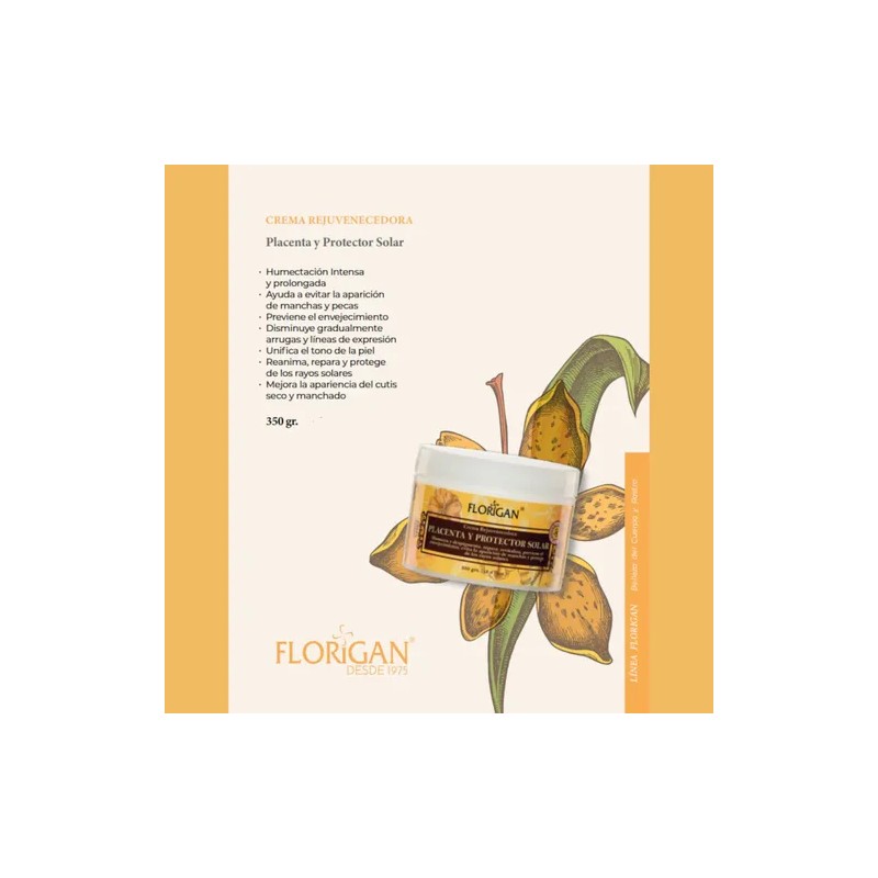 Crema Placenta Y Protector Solar Florigan 350g 3 Piezas
