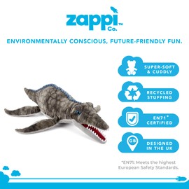 Zappi Co Soft Stuffed Cuddly Toy for Children Mosasaurus Plush Toy (38-40 cm Length) Safari Animals Collection Plush Teddy Newborn First Child