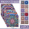 Copkim 24 Pcs Mandala Eyeglasses Cleaning Cloths Microfiber Lens Cleaning
