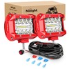 Nilight LED Light Bar 2PCS 60W 4Inch Triple Row Spot