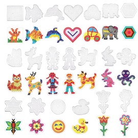 Pack of 20 Ironing Beads Plates, Ironing Beads Templates 5 mm, 20 Transparent Animal Ironing Beads Shapes Ironing Beads Pegboard Templates for Beads for Crafts for Children Gift Boys Girls