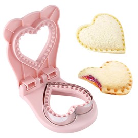 Zayookey Sandwich Mold Sealer Sandwich Cutter Press Heart Pink Lunch Box Making 1 Set Bread Cutter Small Sandwich Making Bread Cutter Sandwich Cutter Press Lunch Sandwich Handmade Bread Making Tool
