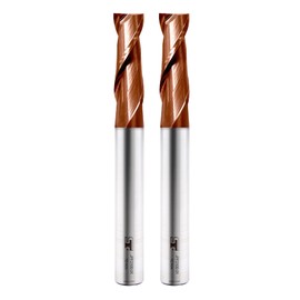 Speed Tiger JPF 2-Blade End Mill, Blade Diameter 0.4 inches (10 mm), Tungsten Steel, Carbide Square, TiSiN Coat, Cutter, Set of 2