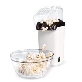 Tasty Hot Air Popcorn Popper, Healthy and Delicious Popcorn in Minutes, Fast and Easy-to-Use, Built-In Measuring Cup and Butter Warmer, 8 Cups, White