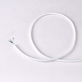 BRIGHTTIA White Color Cloth Covered Electrical Wire - 16Ft Textile Cable for Pendant Light Fixture and Vintage Lamp Revival - DIY Lamp Parts for Unique and Creative Lighting Projects (B009)