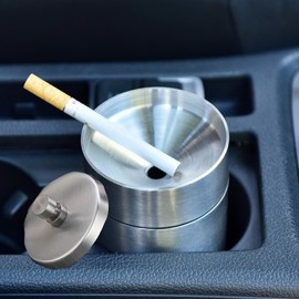 Easy-Use 304 Stainless Steel Ashtray with Lid Ashtray
