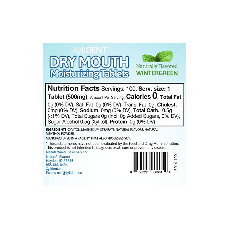 Xylident Xylitol Tabletas Alivio Boca Seca Estimula Saliva Refresca Aliento