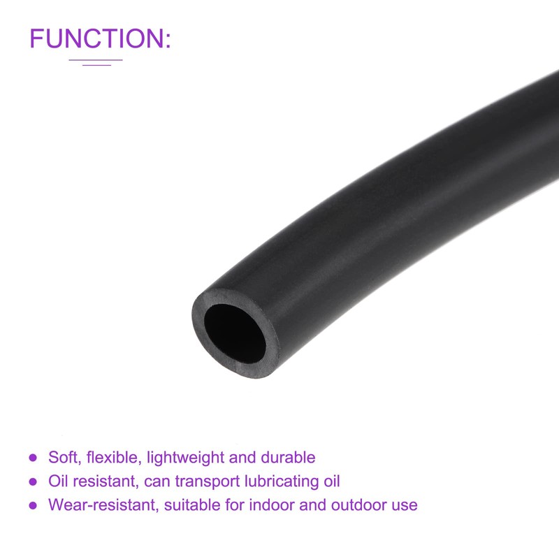 DMiotech 7mm x 10mm 1M Black Rubber Lubricant Tube Oil