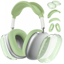 Aiaabq Case Cover for AirPods Max Headphones,Anti-Scratch Ear Pad Case Cover/Ear Cups Cover/Headband Cover/Top Pad Protector,for AirPods Max. Clear Soft TPU and Silicone,Skin Scratch Proof.