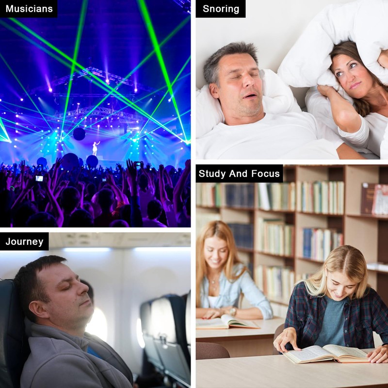 JINYJIA JINYJIA Ear Plugs for Sleep, 2 Pairs Reusable Hearing