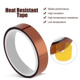MS WGO 12mm X 33m 108ft Heat Tape Heat Resistant Tape Heat Transfer Tape Thermal Tape High Temp Tape High Temperature Tape Heat Tape for Sublimation for Heat Press No Residue 1Roll