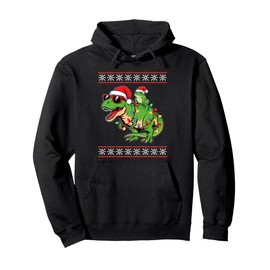 Christmas Frog T-Rex Dinosaur Tyrannosaurus Rex Frogs Pullover Hoodie