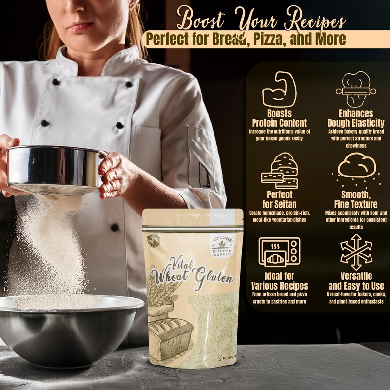 2.2 lb Vital Wheat Gluten | High-Protein, All-Natural Wheat Protein