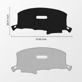 KUST Car Dashboard Cover for Dodge Caravan/Grand Caravan/Chrysler Town Country 2001-2006 2007 Polyester Non-Slip Center Console Dash Cover Car Interior Accessories Sunshade Windshield No Glare Black