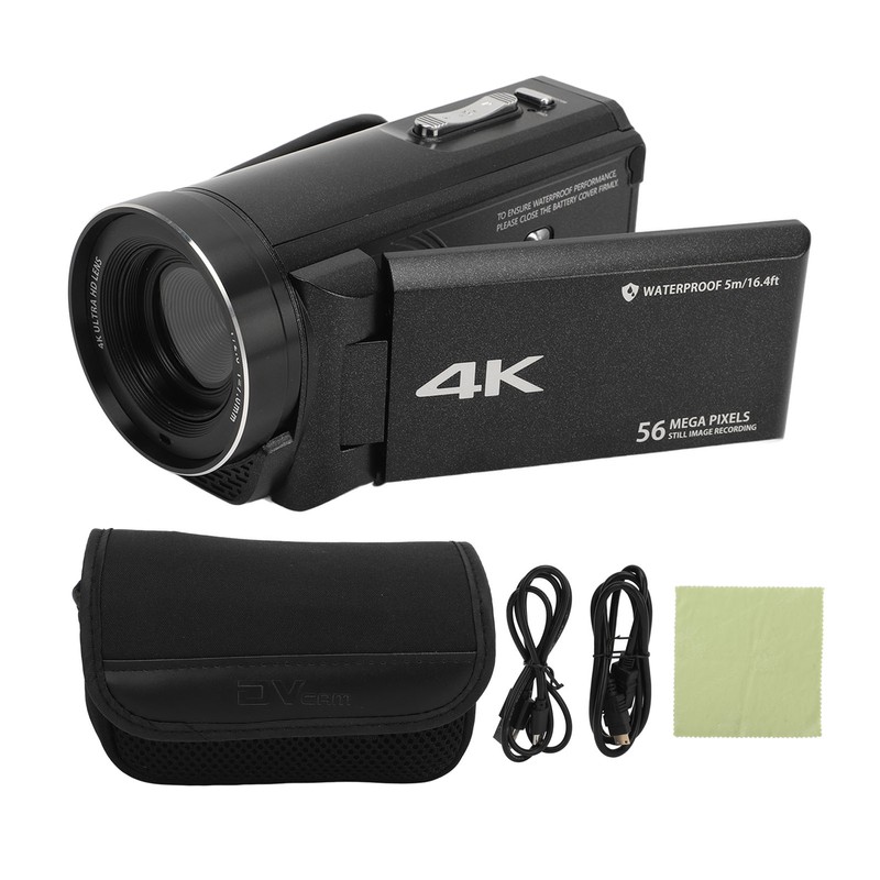 4K Video Camera Camcorder Intelligent Anti Shaking 56MP Vlogging Camera