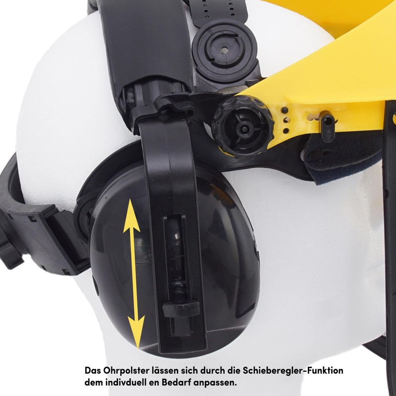 TRUTZHOLM Face protection with ear protection, mesh visor, eye protection