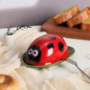 Bicuzat Ceramic Ladybug and Leaf Butter Dish with Lid, Butter