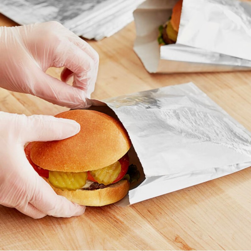 Foil Hamburger Wrappers - 100 ct. - Grease resistant Hamburger