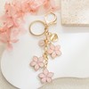 XGALBLA Cute Pink Big Flower Initial Letter Keychain with Love