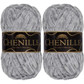 JubileeYarn - Ovillo de lana de chenilla, 100 g/madeja, reliquia, 2 madejas