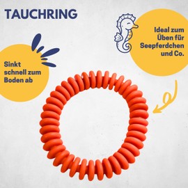 BEST SPORTING Diving Rings for Children 14 cm I Children's Diving Rings Ideal for Seahorses etc. I Diving Toy for Children I Diving Rings for Children Set I Diving Ring Children (Slats Orange)