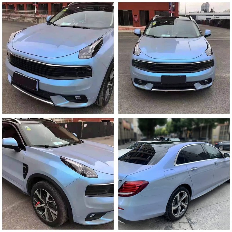 ATMOMO Charming Pearl Blue and Gray Glossy Chameleon Vinyl Wrap