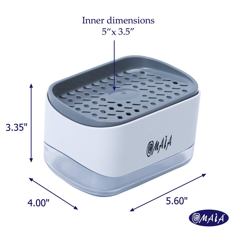 OMAIA 2-in-1 Dish Soap Dispenser with Sponge Holder - Smart