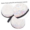 SHINEOFI 1Pc Rhinestone Studded Portable Earphone Storage Box Shockproof Travel
