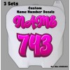 Custom Racing Number Sticker Vinyl Decals 3 Sets For MX