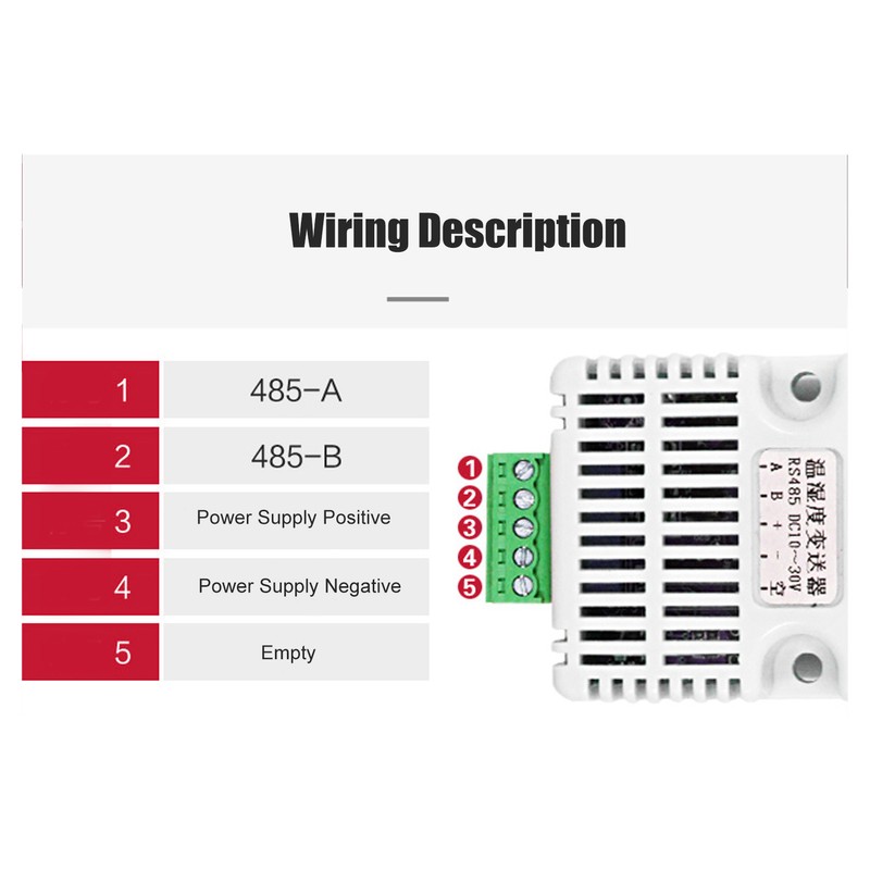 Temperature Humidity Sensor Module RS485 Communication 35mm Rail Installation Temp
