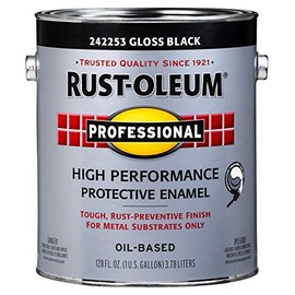 RUST-OLEUM 242253 Professional Gallon Black Gloss Finish, 1 Gallon (Pack of 1)