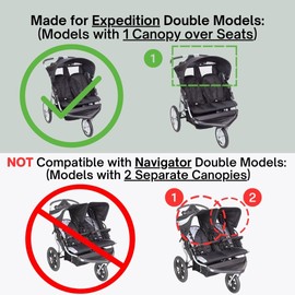 SASHA'S Double Rain Cover for Baby Trend Expedition Double Jogger (Jogger not Included) NOT Compatible with Baby Trend Navigator Made in USA