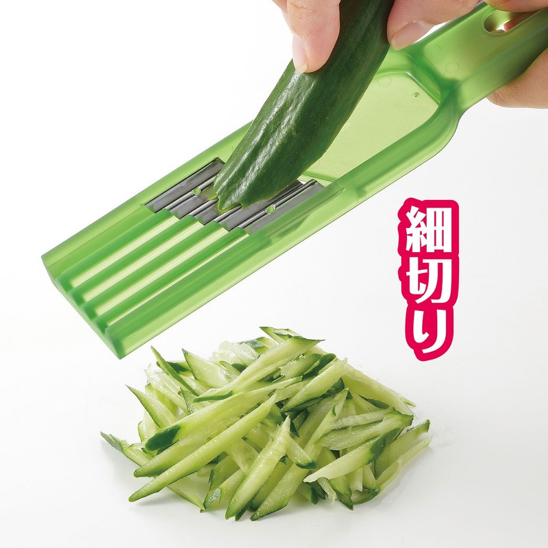 Akebono Sangyo CH-2062 Cucumber Slicer, 3 Types of Cuts, Wave
