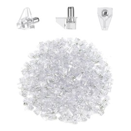 HERKINDNESS Shelf Support 5 mm, Pack of 200 Shelf Holders, Transparent Shelf Holder, Reinforced Axle Pin Cabinet Floor Holder, for Cupboards, Wardrobes, Bookshelves