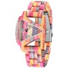 Tiong Women's Watch with Wooden Design, Colourful Wooden Watch with