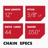 KAKEI 12 Inch Chainsaw Chain 3/8" LP Pitch .050" Gauge