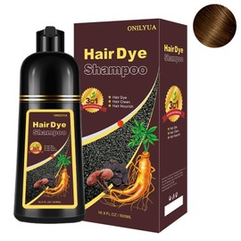 Natural Brown Hair Dye Shampoo Root Touch Up, Long Lasting Easy to Use 10 Minutes Hair Shampoo Women, Magic Hair Care Semi-Permanent Root Cover Up Hair Shampoo, 3IN1 Color Shampoo 16.9 FLOZ(Coffee)