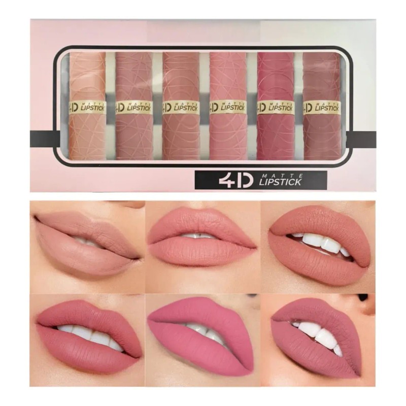 Juego De Pintalabios Mate, Juego De 6 Pintalabios Rosa Nude