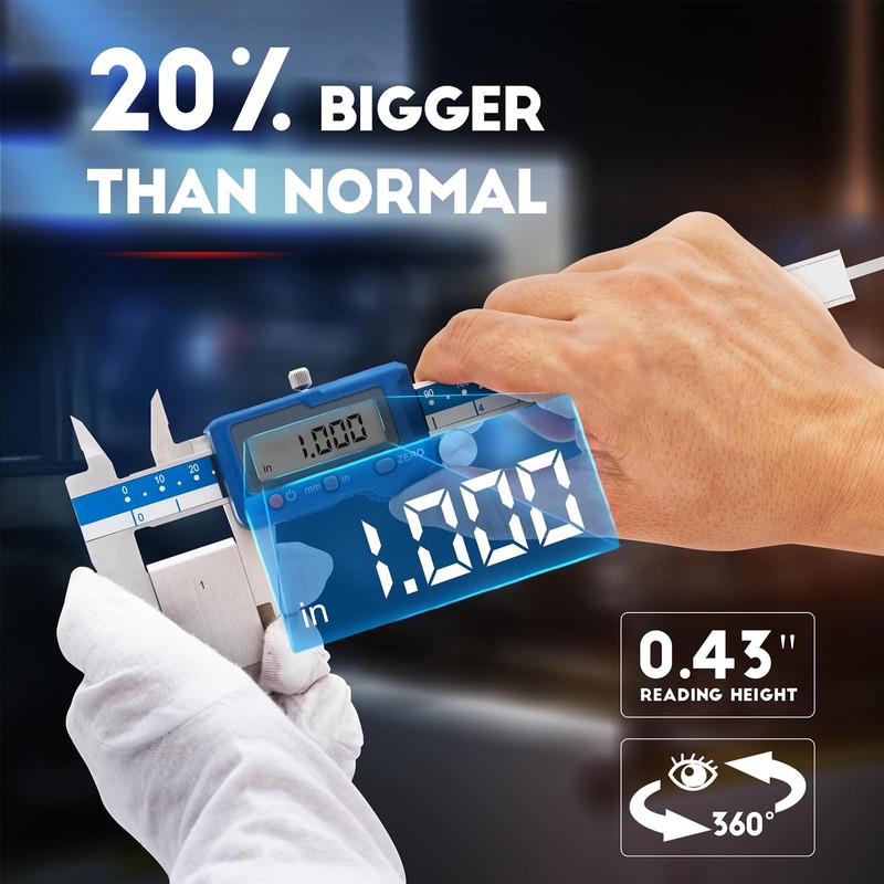 Dasqua 6”/150mm Digital Caliper, Stainless Steel Precision Measuring Tool with