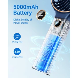 SWEETFULL Handheld Fan,5000mAh Portable Fan Mini fan Small Personal Fan with Backup Power,Desk Fan Hand Held Fan Rechargeable Battery Operated Cooling Electric Fan for Women Girl Travel Office