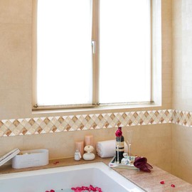 neukids Peel and Stick Marble Wall Border, DIY Mosaics Skirting Border, Wall Borders Living Room Bedroom Bathroom Kitchen Decoration Wallpaper Border