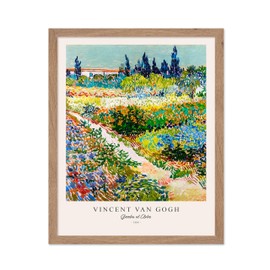 Poster Master Vintage Van Gogh Poster - Retro Impressionism Print - Garden at Arles, Colorful, Aesthetic, Beautiful - Gift for Artist, Friend - Wall Decor for Home, Office, 16x20 Beige Framed