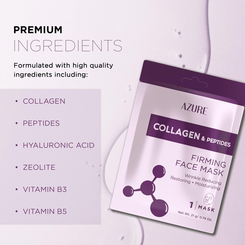 Azure Cosmetics Collagen & Peptides Lifting Facial Sheet - Restoring,