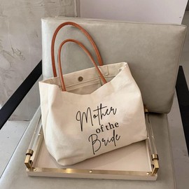 Mother of the Bride Tote Bag Gift, Wedding Bridal Shower Gifts for Mom Mother in Law, Mother of the Bride Gifts for Wedding Day from Bride Groom, Gifts for Mom Handbag on Wedding Day