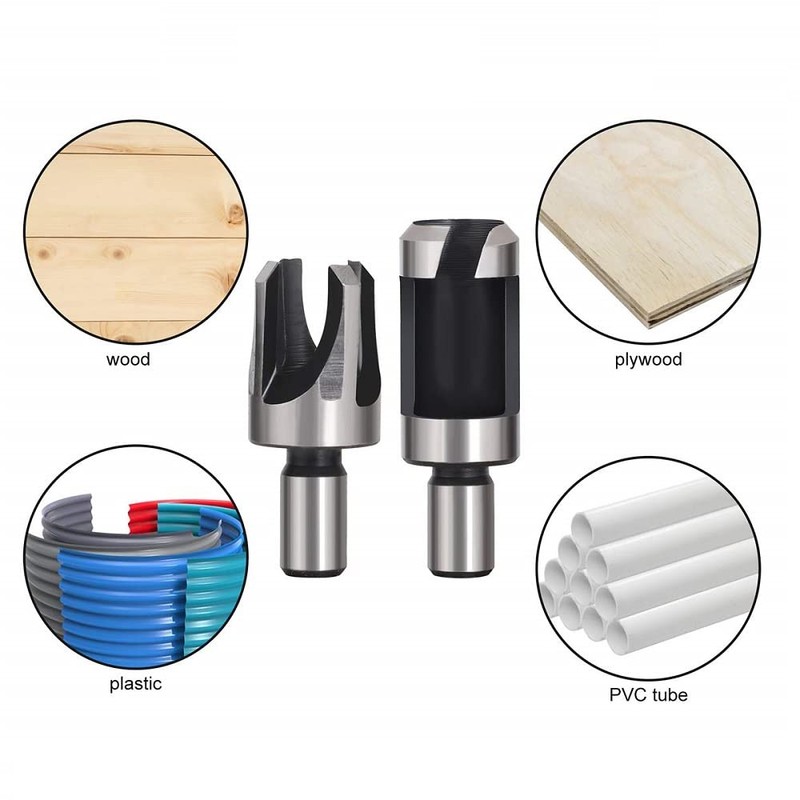 Fixinus 8 Piece Wood Plug Cutter Drill Bit Set, Tenon