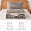 3 Pieces Floral Quilt Set Queen Size Tan Branch Pattern