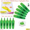 DOLLAR HL625 Neon Fluorescent Highlighter Pens, GREEN, Pack of 10,